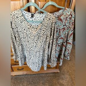 Lot of 2 Women's Tops - floral and paisley